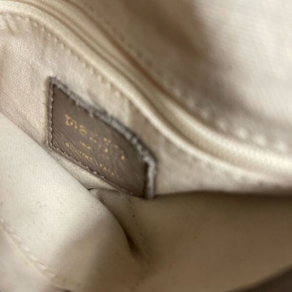 Margot Fold over Taupe Leather Crossbody Bag  brass hardwares and accent - Picture 10 of 13